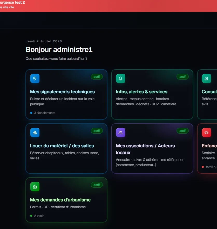 Application Vision Pro Collectivité — espace administré